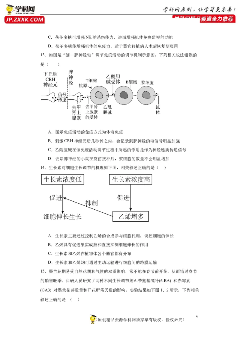 第八单元生命活动的调节（测试卷）（原卷版)_2024年新高考资料_3.2024专项复习_备战2024年高考生物一轮复习重难点专项突破