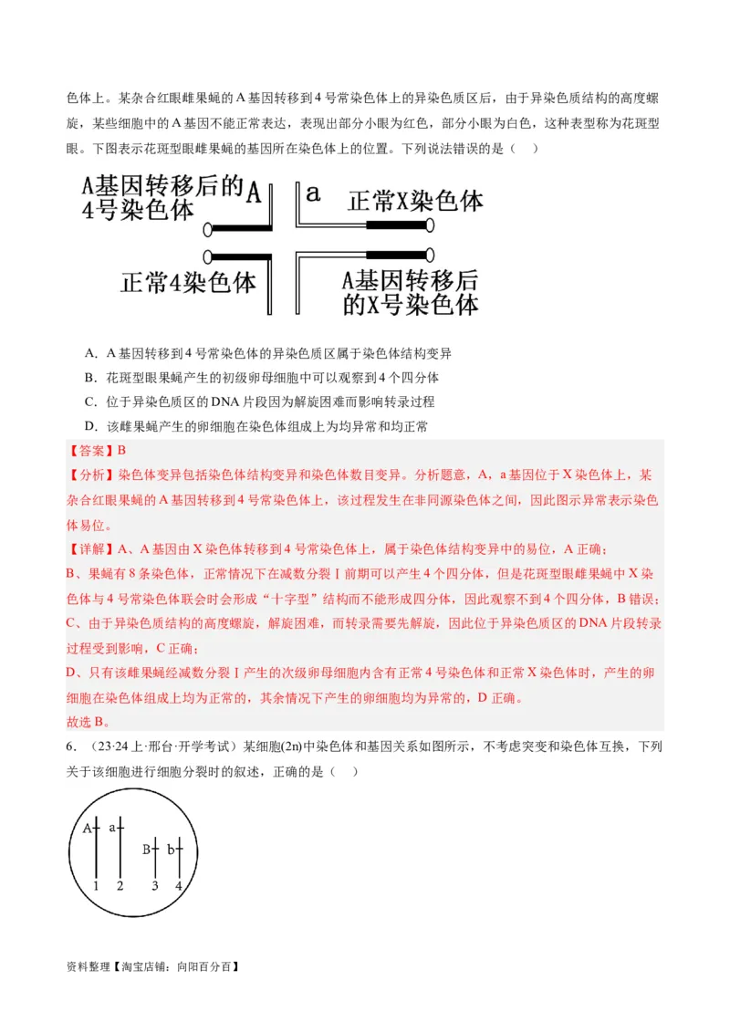 专题03细胞的生命历程（分层练）（解析版）_新高考复习资料_2024年新高考复习资料_二轮复习资料_高频考点解密2024年高考生物二轮复习高频考点追踪与预测（新高考专用）_分层练