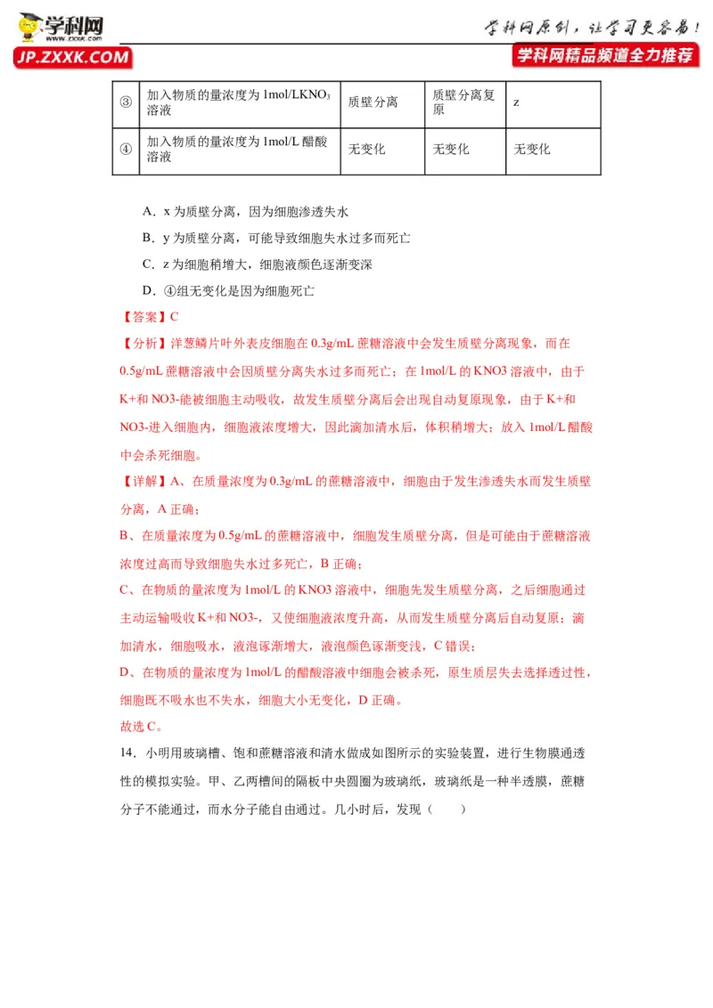 第二单元细胞的基本结构（测试卷）（解析版)_2024年新高考资料_3.2024专项复习_备战2024年高考生物一轮复习重难点专项突破