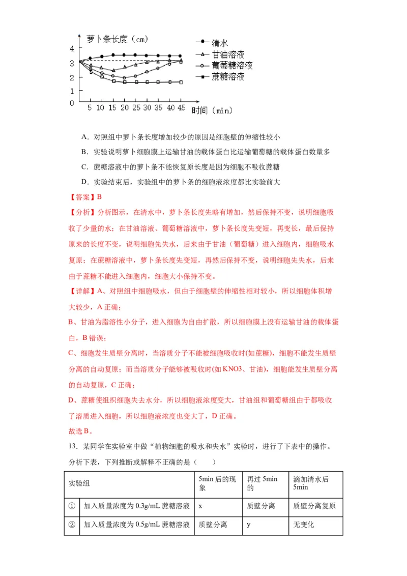 第二单元细胞的基本结构（测试卷）（解析版)_2024年新高考资料_3.2024专项复习_备战2024年高考生物一轮复习重难点专项突破