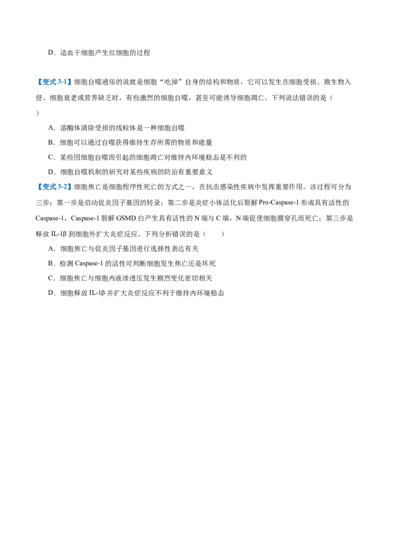 专题07细胞生命历程（7大题型）（原卷版）_2025年新高考资料_一轮复习_备战2025年高考生物一轮复习题型全覆盖（新高考通用）