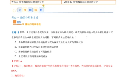 专题06酶和ATP（4大题型）（解析版）_2025年新高考资料_一轮复习_备战2025年高考生物一轮复习题型全覆盖（新高考通用）