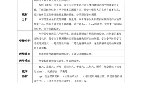 1.1长度和时间的测量（教学设计）-（人教版2024）_初物_八年级上下册+九年级全一册物理_八年级物理上册_教学设计（完）