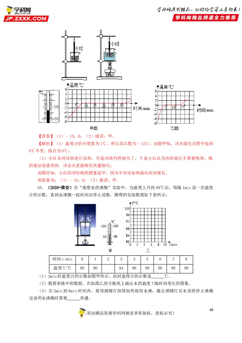 专题04温度物态变化（解析版）_8、物理总复习_8.中考物理总复习_2022年中考复习资料_三年（2019-2021）中考真题物理分项汇编（全国通用）