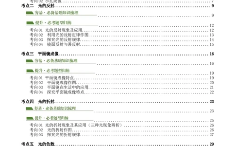专题02光现象（讲义）（原卷版）_8、物理总复习_2024年中考复习资料_一轮复习_课件+讲义+练习2024年中考物理一轮复习讲练测（全国通用）_配套讲义（原卷版+解析版）