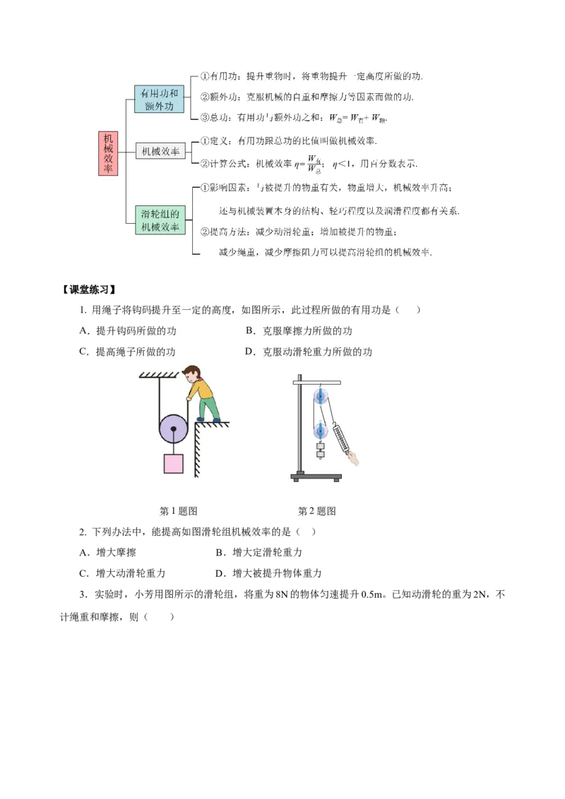 12.3机械效率（导学案）-（学生版）_初物_八年级上下册+九年级全一册物理_八年级物理下册_老课标资料_导学案