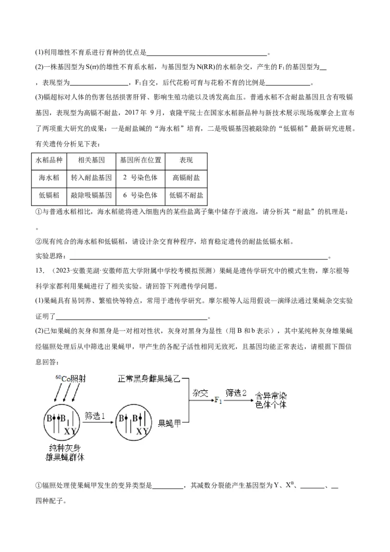 专题06变异与进化（分层练）（原卷版）_新高考复习资料_2024年新高考复习资料_二轮复习资料_高频考点解密2024年高考生物二轮复习高频考点追踪与预测（新高考专用）_分层练