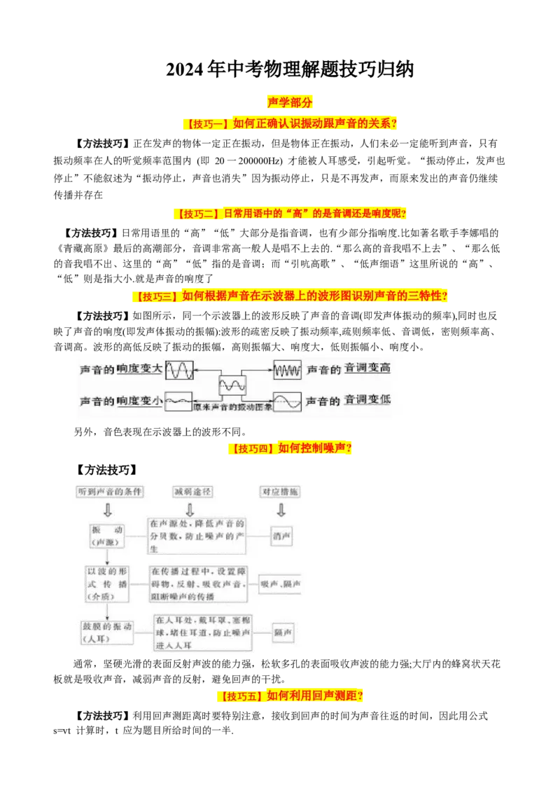 2024年中考物理解题技巧归纳总结_8、物理总复习_2024年中考复习资料_三轮复习_2024年中考物理考前最后一课