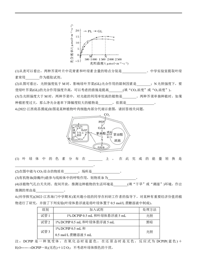 专题04细胞代谢（练）-2023年高考生物二轮复习讲练测（全国通用）（原卷版）_通用版（老高考）复习资料_2023年复习资料_二轮复习_2023年高考生物二轮复习讲练测（全国通用）