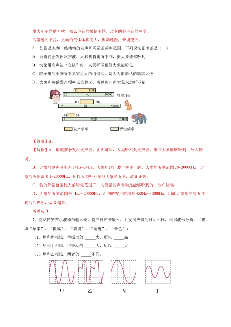 2.2声音的特性（导学案）-（人教版）教师版_初物_八年级上下册+九年级全一册物理_八年级物理上册_老课标资料_导学案