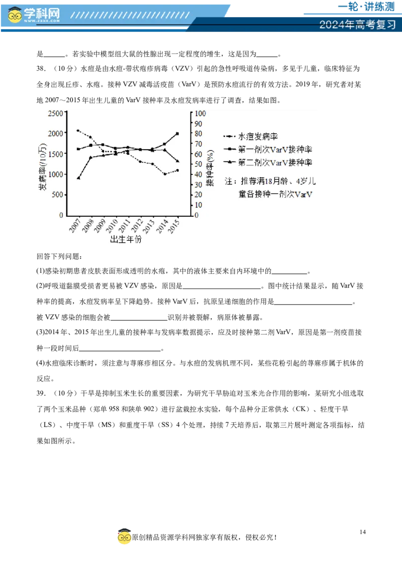 第八单元稳态与调节（测试）（原卷版）_2024年新高考资料_1.2024一轮复习_2024年高考生物一轮复习讲练测（新教材新高考）