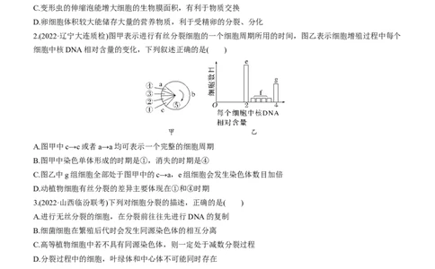 专题05细胞的生命历程（练）-2023年高考生物二轮复习讲练测（全国通用）（原卷版）_通用版（老高考）复习资料_2023年复习资料_二轮复习_2023年高考生物二轮复习讲练测（全国通用）