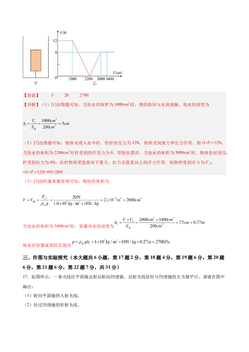 2024年中考押题预测卷01（长沙卷）-物理（全解全析）_8、物理总复习_2024中考模拟题物理_押题预测_2024年中考押题预测卷（湖南长沙卷）-物理（含考试版、全解全析、参考答案、答题卡）