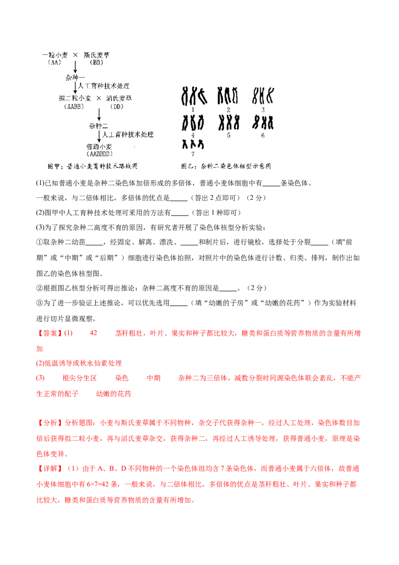 第七单元生物的变异与进化（测试）（解析版）_2024年新高考资料_1.2024一轮复习_2024年高考生物一轮复习讲练测（新教材新高考）