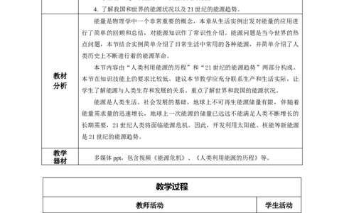 22.1能源（教学设计）-（人教版）_初物_八年级上下册+九年级全一册物理_九年级物理全一册_教学设计