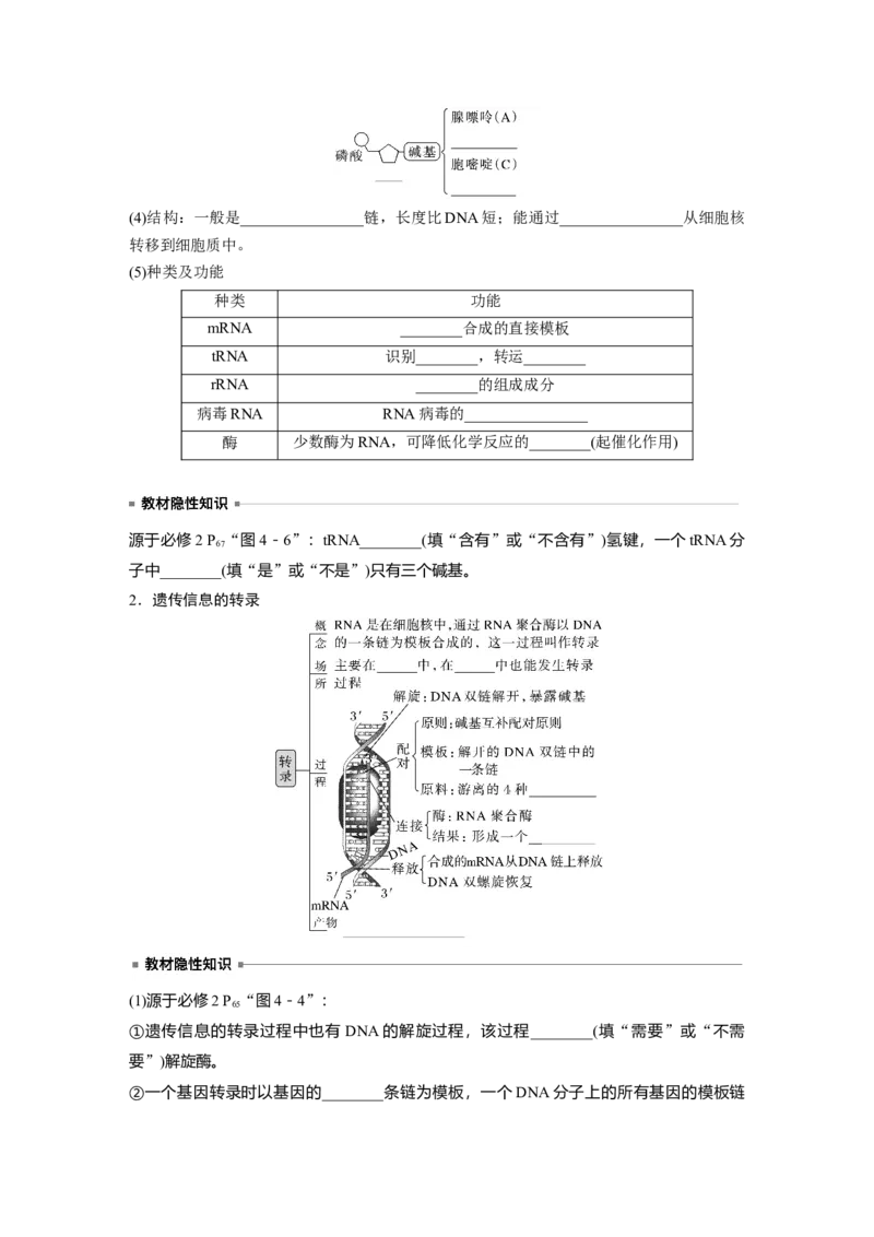 第6单元　第3课时　基因的概念与表达_2024年新高考资料_1.2024一轮复习_2024年高考生物一轮复习讲义（新人教版）_学生版在此文件夹_大一轮复习讲义_第六单元　遗传的物质基础