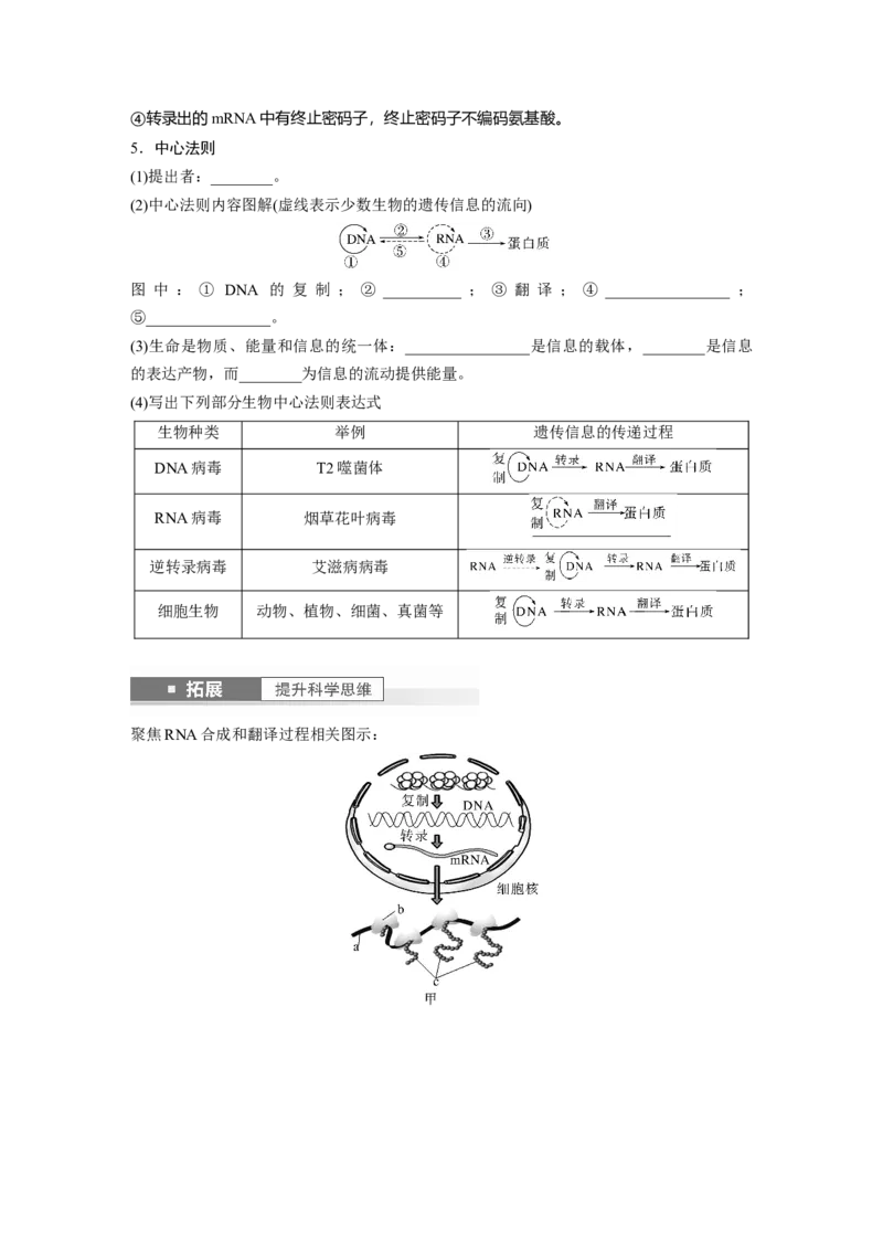第6单元　第3课时　基因的概念与表达_2024年新高考资料_1.2024一轮复习_2024年高考生物一轮复习讲义（新人教版）_学生版在此文件夹_大一轮复习讲义_第六单元　遗传的物质基础