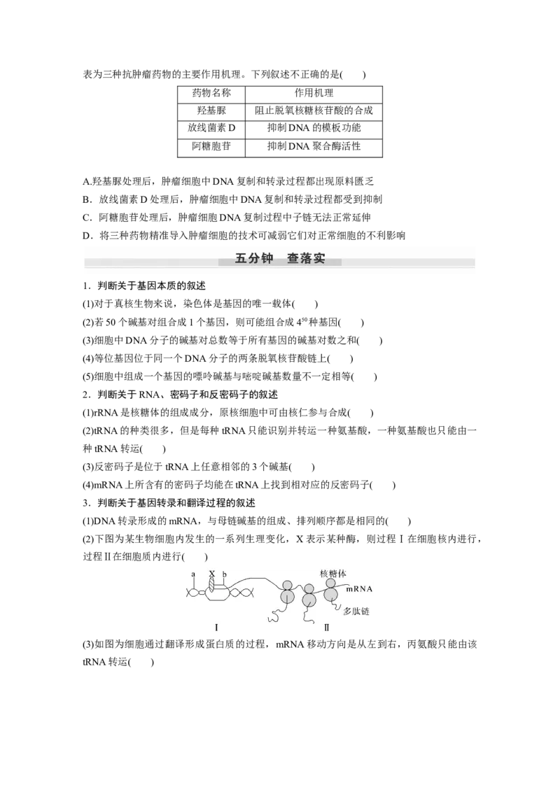 第6单元　第3课时　基因的概念与表达_2024年新高考资料_1.2024一轮复习_2024年高考生物一轮复习讲义（新人教版）_学生版在此文件夹_大一轮复习讲义_第六单元　遗传的物质基础