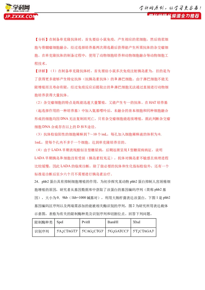 第十单元生物技术与工程（测试卷）（解析版）_2024年新高考资料_3.2024专项复习_备战2024年高考生物一轮复习重难点专项突破