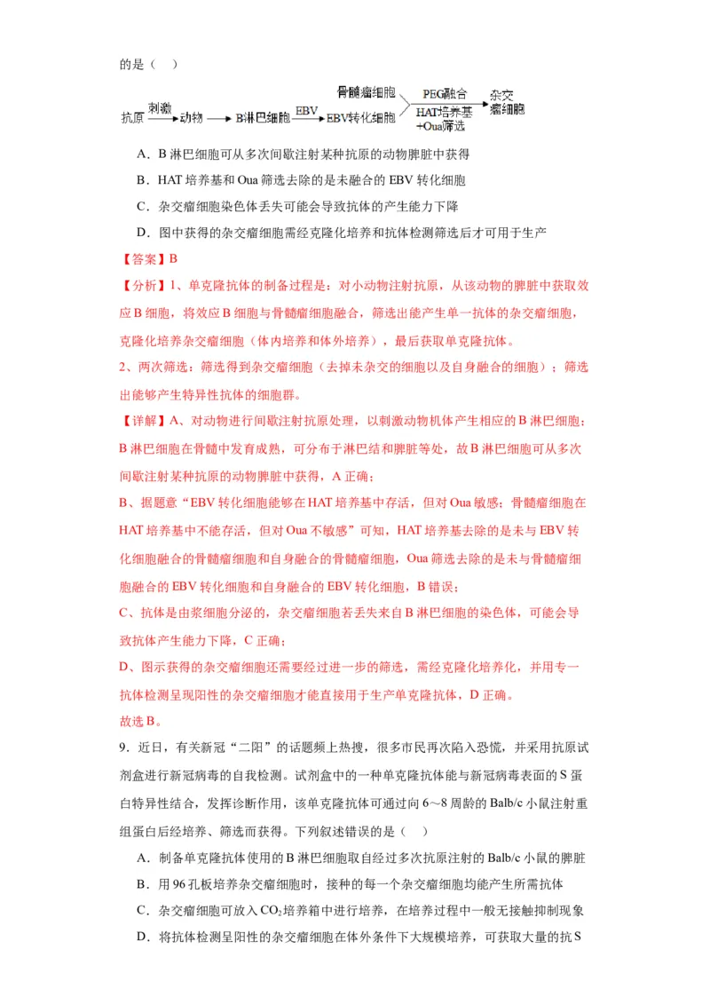 第十单元生物技术与工程（测试卷）（解析版）_2024年新高考资料_3.2024专项复习_备战2024年高考生物一轮复习重难点专项突破