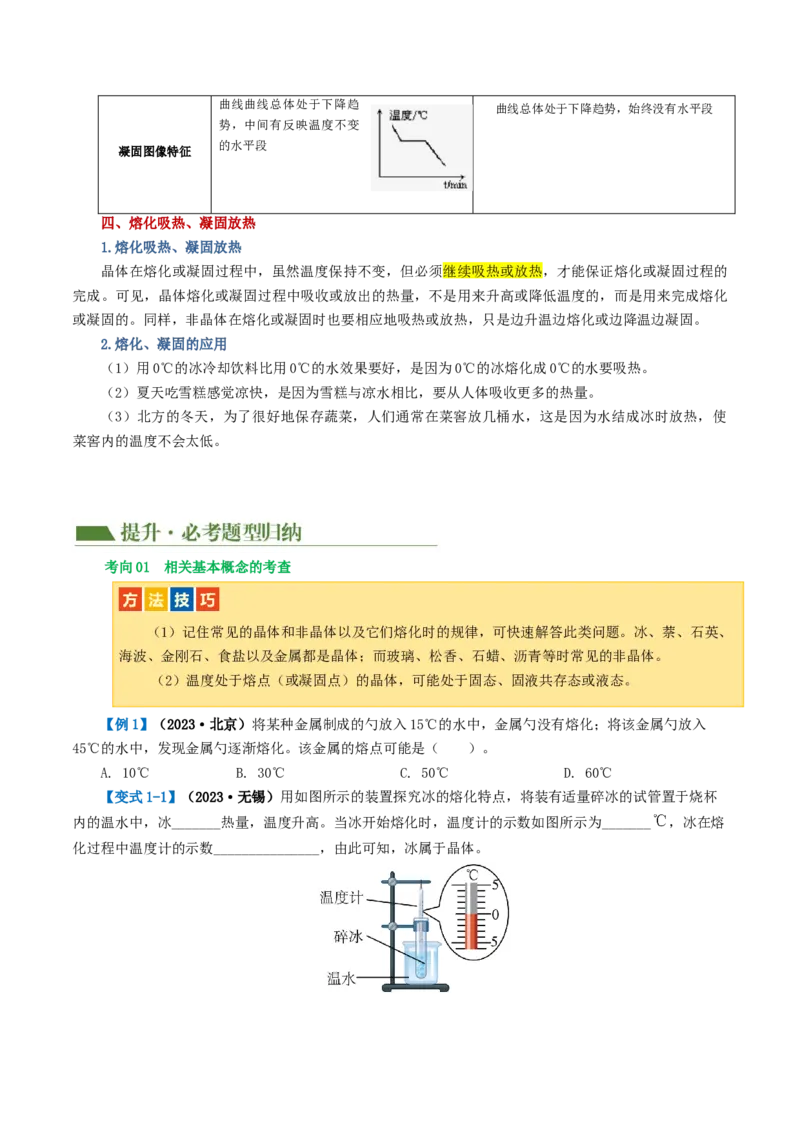 专题04物态变化（讲义）（原卷版）_8、物理总复习_2024年中考复习资料_一轮复习_课件+讲义+练习2024年中考物理一轮复习讲练测（全国通用）_配套讲义（原卷版+解析版）