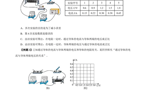 17.1电流与电压和电阻的关系（导学案）-（人教版）学生版_初物_八年级上下册+九年级全一册物理_九年级物理全一册_导学案