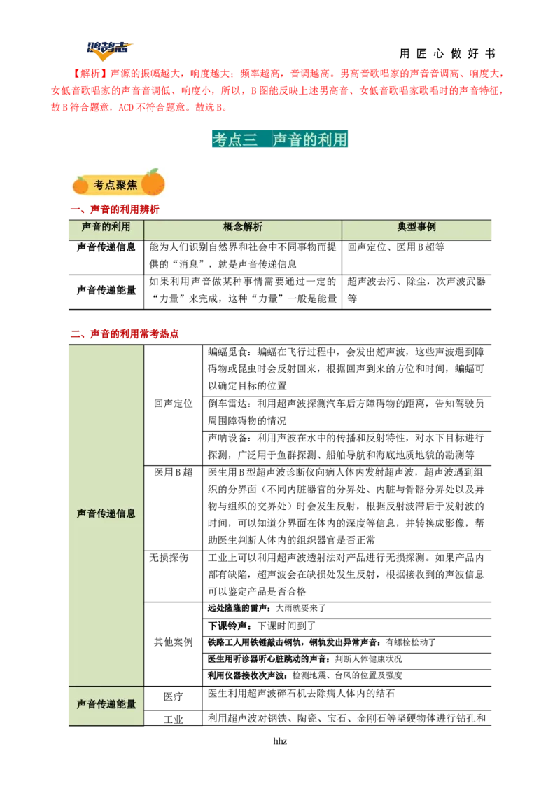 专题01声现象（讲义）（解析版）_8、物理总复习_《2025年中考复习讲义》物理
