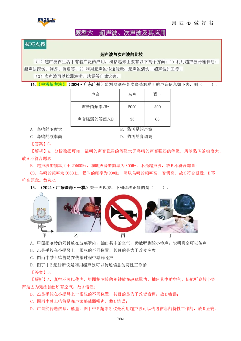 专题01声现象（讲义）（解析版）_8、物理总复习_《2025年中考复习讲义》物理