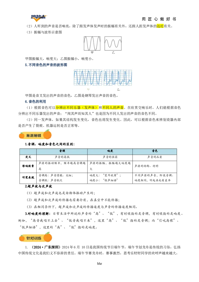 专题01声现象（讲义）（解析版）_8、物理总复习_《2025年中考复习讲义》物理