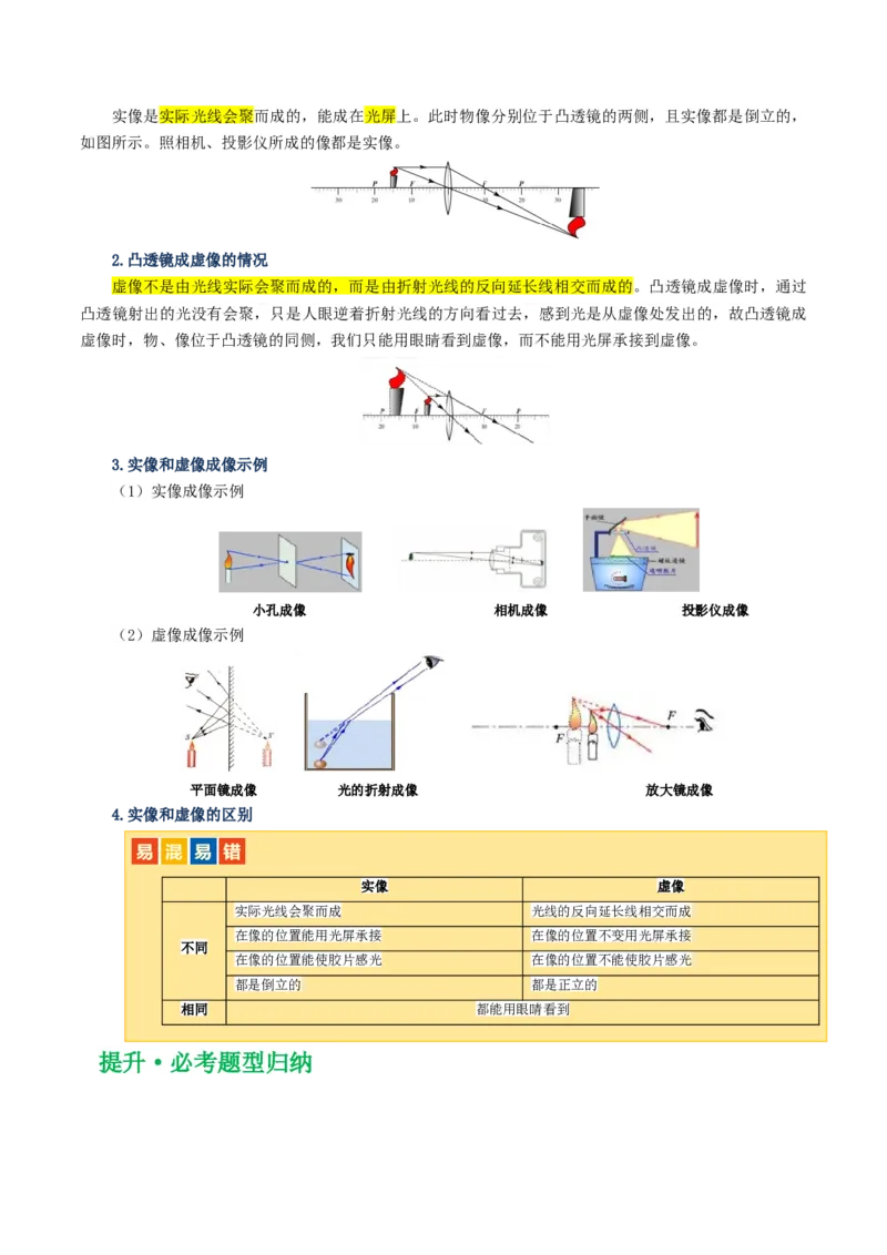 专题03透镜及其应用（讲义）（原卷版）_8、物理总复习_2024年中考复习资料_一轮复习_课件+讲义+练习2024年中考物理一轮复习讲练测（全国通用）_配套讲义（原卷版+解析版）