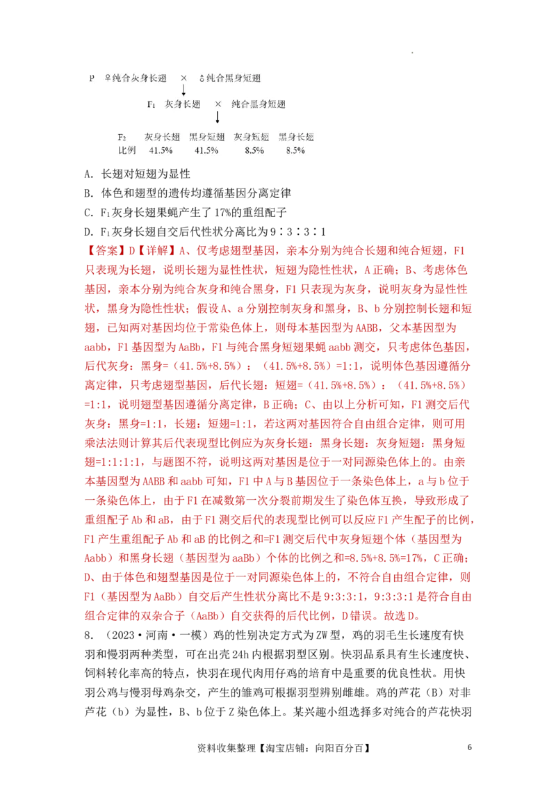 专题06基因的分离定律和自由组合定律（解析版）_新高考复习资料_2024年新高考复习资料_一轮复习资料_完备战2024年高考生物一轮复习重难点突破讲解与训练（新教材）
