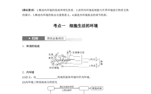 第8单元　第1课时　人体的内环境与稳态_2024年新高考资料_1.2024一轮复习_2024年高考生物一轮复习讲义（新人教版）_学生版在此文件夹_大一轮复习讲义_第八单元　生命活动的调节