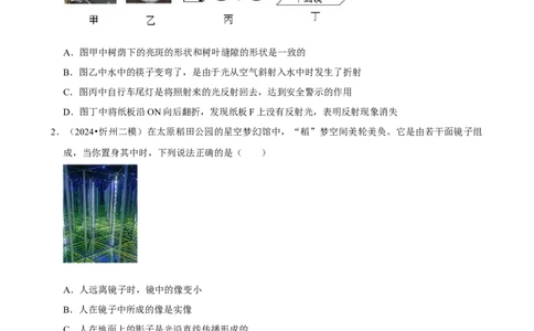 2025年中考物理复习难题速递之光现象辨析_8、物理总复习_2025年中考复习资料_2025年中考物理复习难题速递