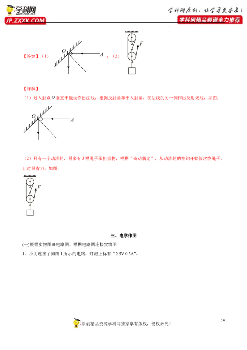 专题03：作图题2022年中考物理三轮冲刺宝典提分专题（解析版）_8、物理总复习_8.中考物理总复习_2022年中考复习资料_2022年中考物理三轮冲刺宝典提分专题