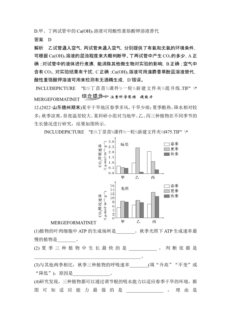 第8讲细胞呼吸_2024年新高考资料_1.2024一轮复习_2024年高考生物一轮复习讲义（新人教版）_另附1套Word版题库_必修1_第三单元细胞的能量供应和利用