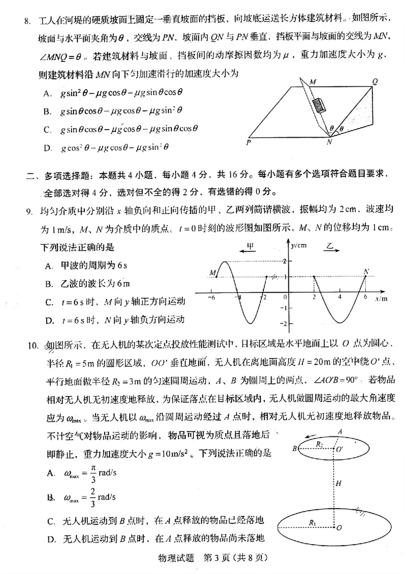 2025年山东高考物理试题原题_历年全国高考真题_2025全国各省高考真题+答案_山东卷_物理