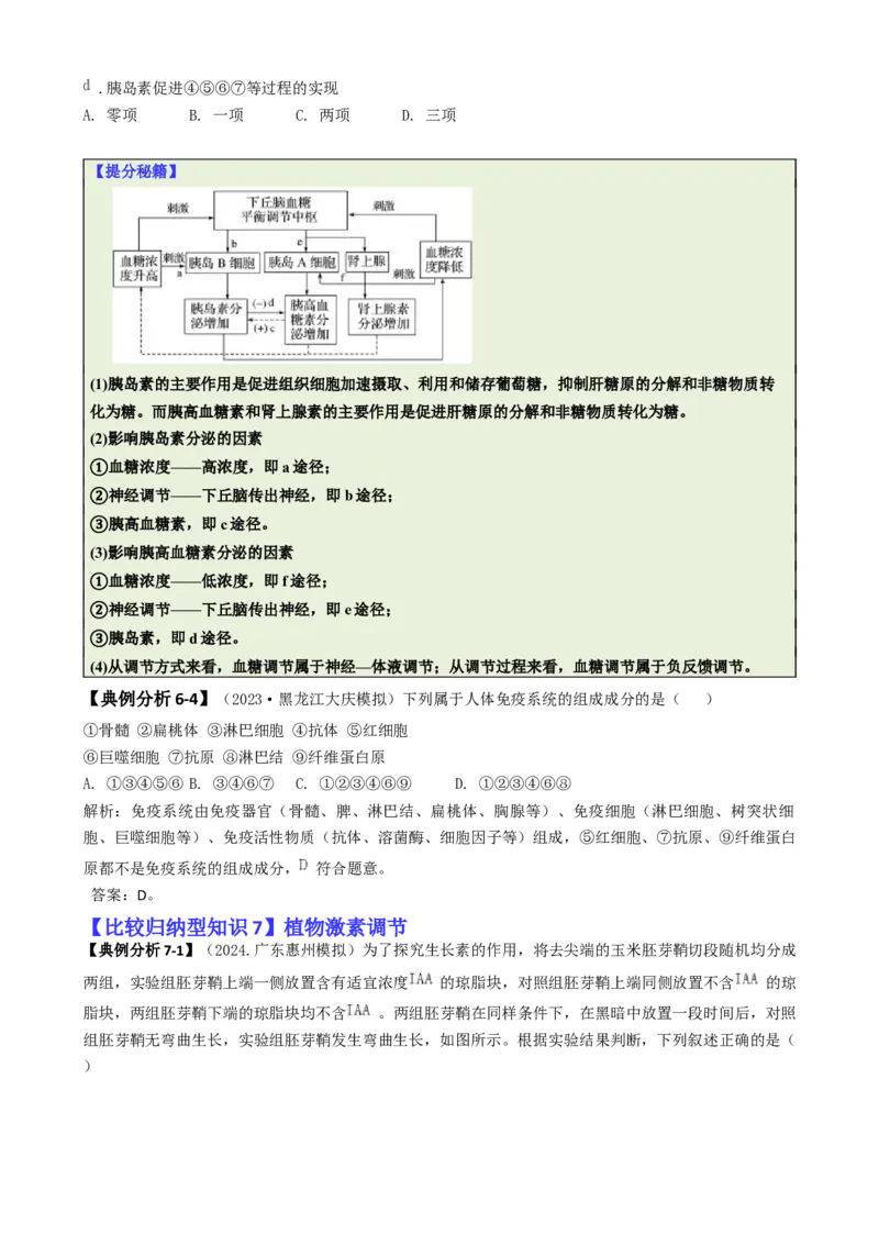 专题04比较归纳型选择题（原卷版）_2025年新高考资料_二轮复习_2025年高考生物二轮热点题型归纳与变式演练（新高考通用）3404350