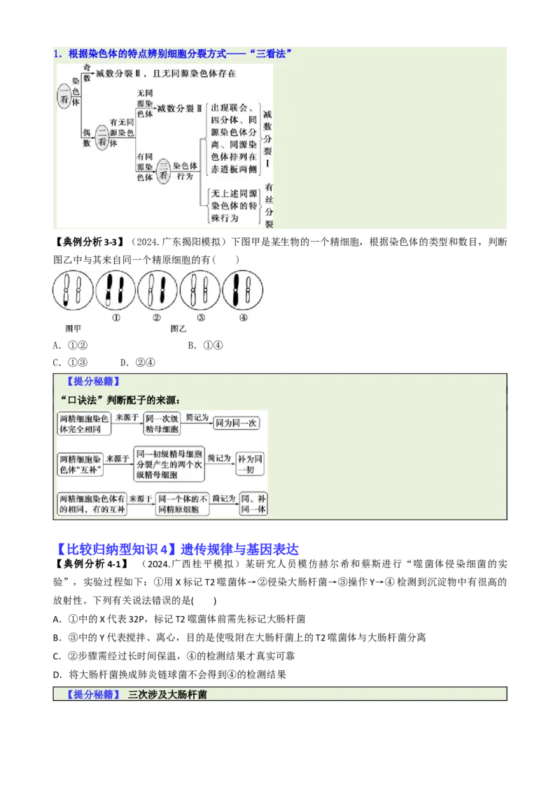 专题04比较归纳型选择题（原卷版）_2025年新高考资料_二轮复习_2025年高考生物二轮热点题型归纳与变式演练（新高考通用）3404350