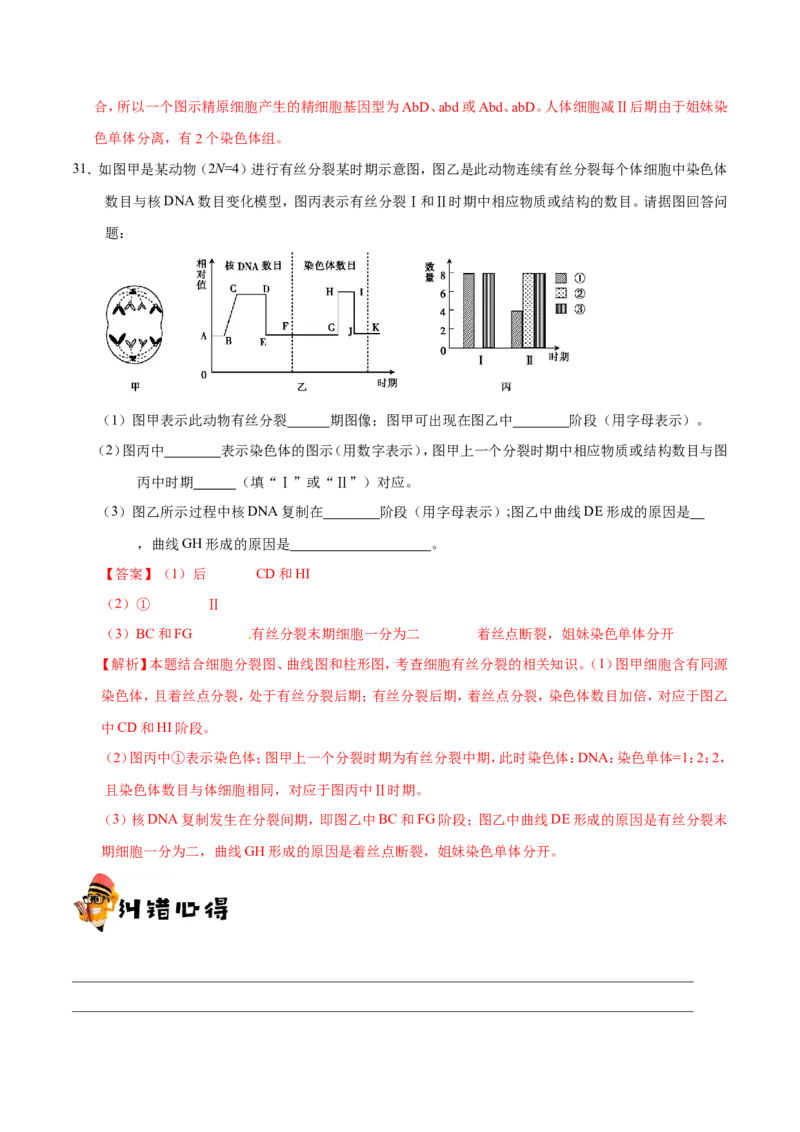 专题03细胞的生命历程-备战2019年高考生物之纠错笔记系列（解析版）_新高考复习资料_2022年新高考复习资料_2022年一轮复习最新版_1.2022年高考生物一轮复习全国通用版