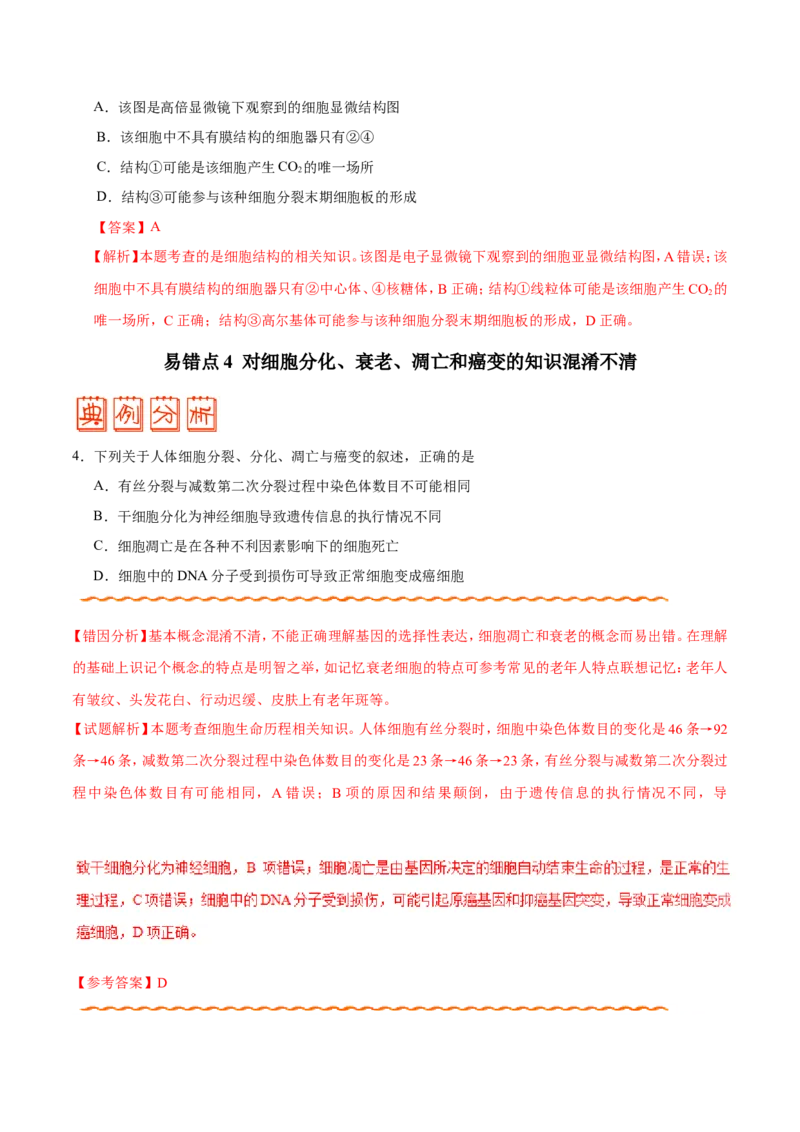 专题03细胞的生命历程-备战2019年高考生物之纠错笔记系列（解析版）_新高考复习资料_2022年新高考复习资料_2022年一轮复习最新版_1.2022年高考生物一轮复习全国通用版