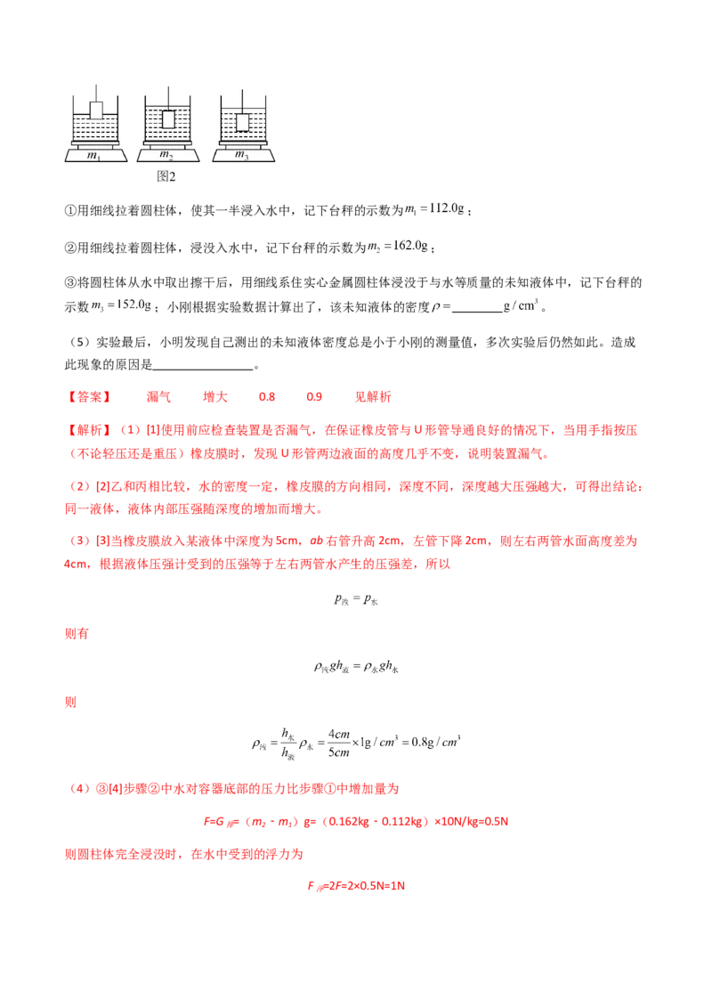 专题02测量类实验题-备战2024年中考物理抢分秘籍（全国通用）（解析版）_8、物理总复习_2024年中考复习资料_三轮复习_备战2024年中考物理抢分秘籍（全国通用）_第二部分考前解题秘籍
