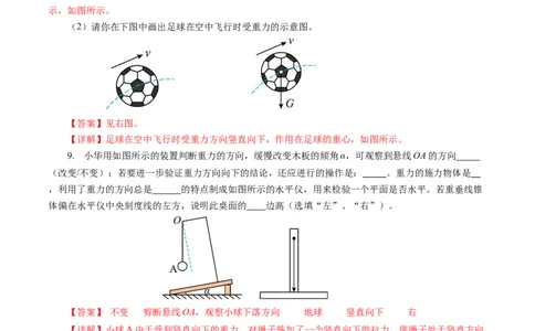 7.3重力（分层作业）解析版_初物_八年级上下册+九年级全一册物理_八年级物理下册_分层作业（更新中）