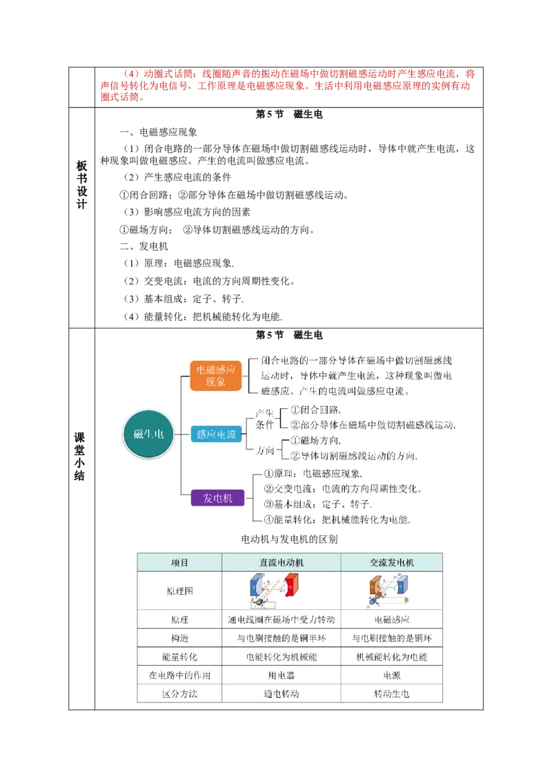 20.5磁生电（教学设计）-（人教版）_初物_八年级上下册+九年级全一册物理_九年级物理全一册_教学设计