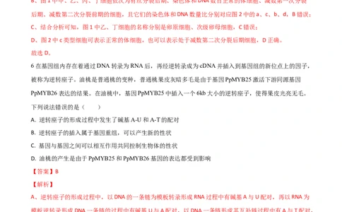 黄金卷01（解析版）-赢在高考&middot;黄金8卷备战2024年高考生物模拟卷（山东专用）_2024年新高考资料_4.2024高考模拟预测试卷