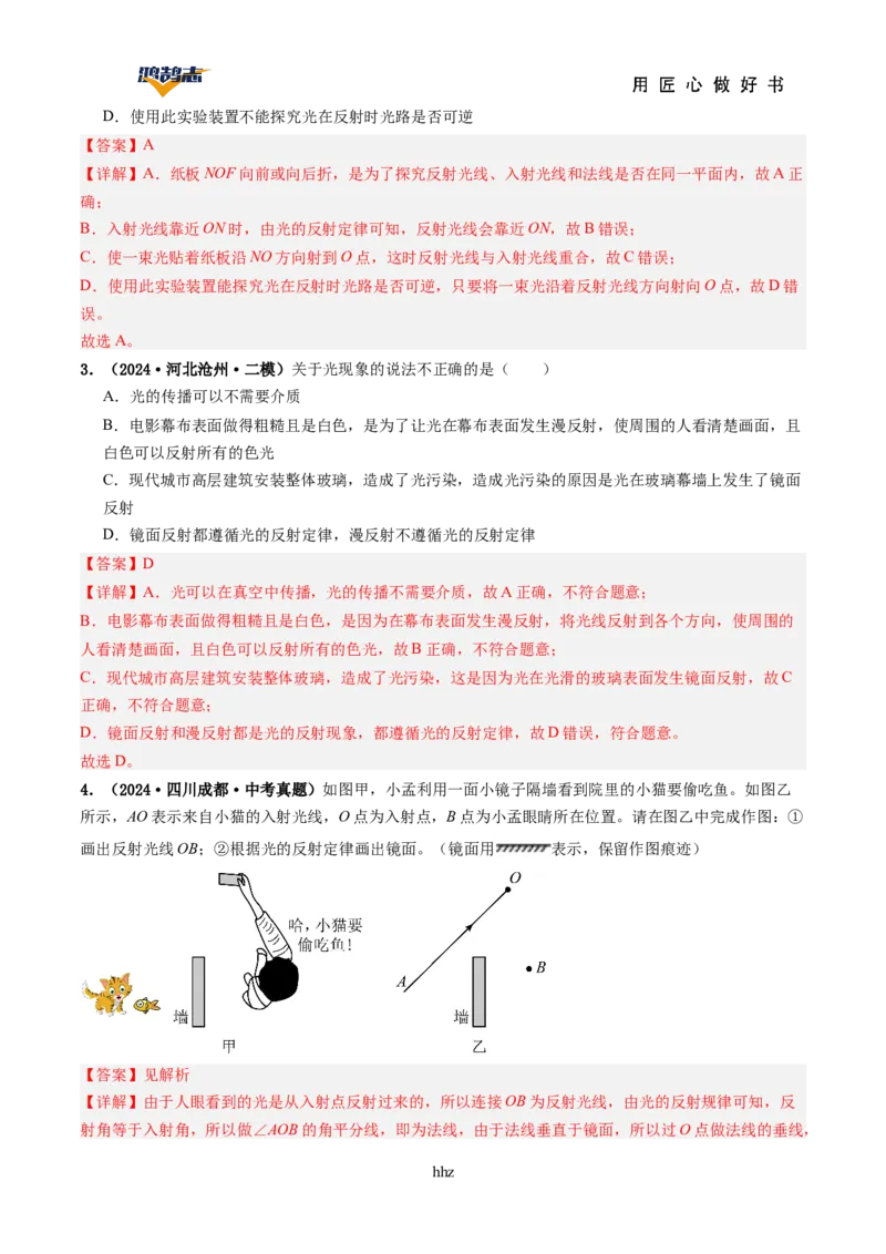 专题02光现象（讲义）（解析版）_8、物理总复习_《2025年中考复习讲义》物理