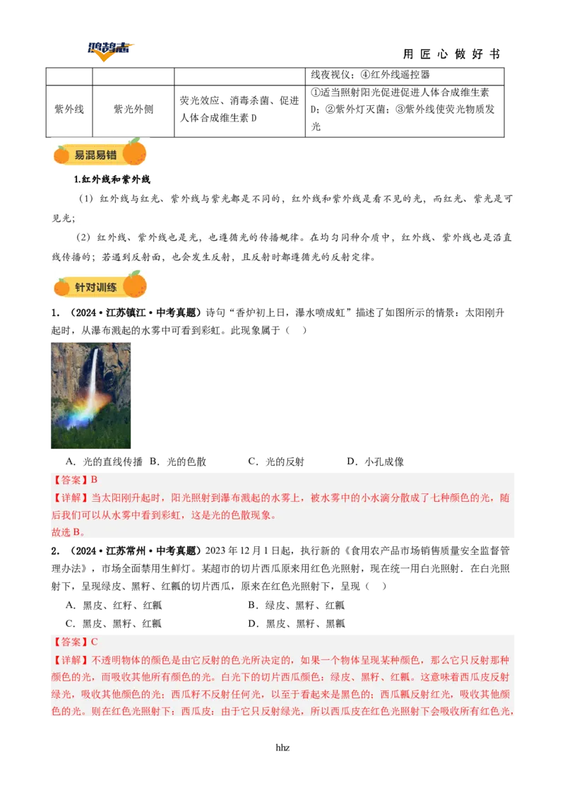 专题02光现象（讲义）（解析版）_8、物理总复习_《2025年中考复习讲义》物理