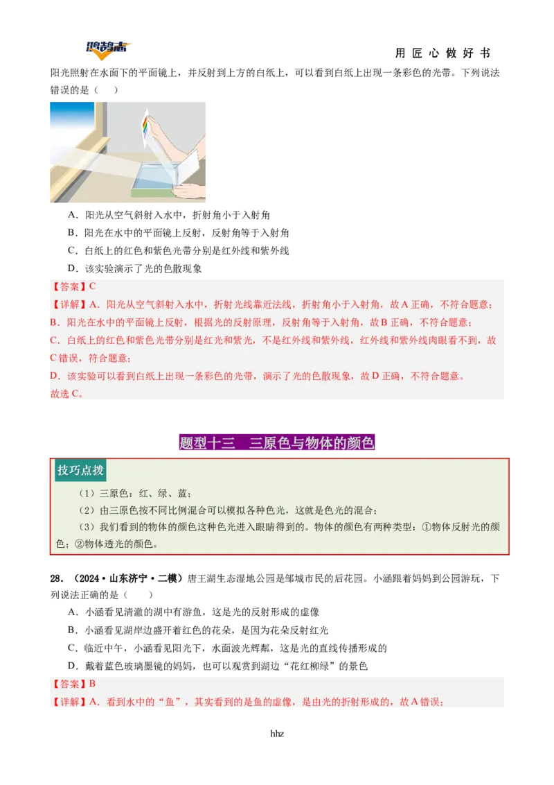 专题02光现象（讲义）（解析版）_8、物理总复习_《2025年中考复习讲义》物理