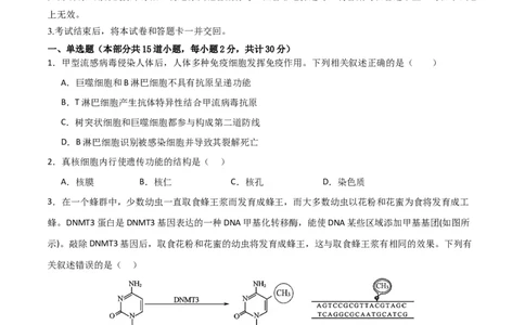 黄金卷02（考试版）-赢在高考&middot;黄金8卷备战2024年高考生物模拟卷（北京专用）_2024年新高考资料_4.2024高考模拟预测试卷