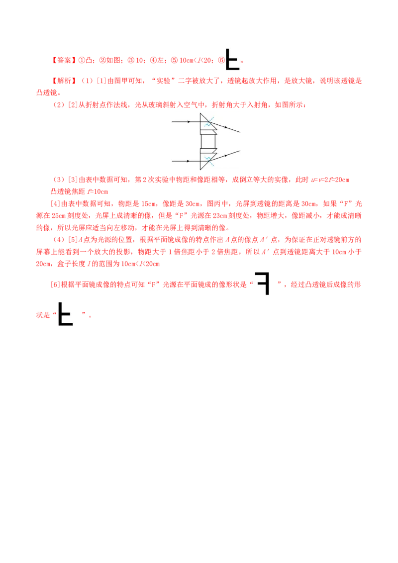 专题03透镜及其应用（练习）（解析版）_8、物理总复习_2024年中考复习资料_一轮复习_课件+讲义+练习2024年中考物理一轮复习讲练测（全国通用）_配套练习（原卷版+解析版）