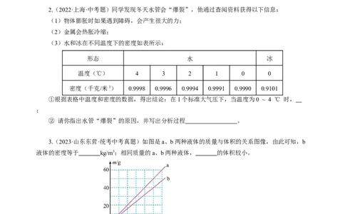 专题06密度压强（讲练）原卷版_8、物理总复习_8.中考物理总复习_2024年中考复习资料_二轮复习资料_完2024年中考物理二轮复习课件+讲义+练习（全国通用）_模块二（力学）